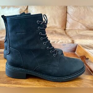 JOSEPH SEIBEL Germany Black Leather Selena Combat Boots